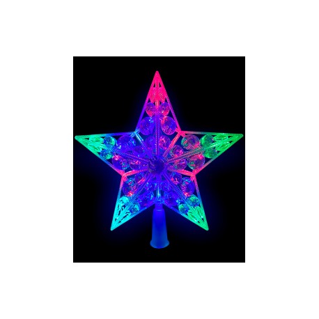 Estrella Punta De Arbol Diamante Luz Multicolor